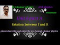Unit 6 part A relation between f and R most important for 12th physics