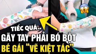 Máy tay 'VẼ LÊN BỘT' trong lúc đang gãy tay, bé gái khiến 'BÁC SĨ' không muốn cắt | Tin Nhanh 3 Phút