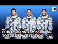 China sends astronauts on space mission to build Tiangong Space Station