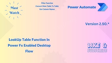LookUp Function In Power Fx Enabled Desktop Flow | #trending