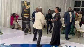 President Chamisa and wife Sithokozile dancing at the Annual Charity Dinner 