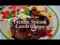 Tender Spiced Lamb Chops with Salad, Watermelon and Roasted potato.