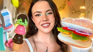 ASMR Wooden Restaurant Roleplay | Coffee Shop, Sandwich Shop, Ice Cream Counter Toys Roleplay