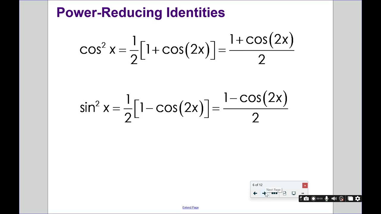 Day 9 Reducing sine and cosine
