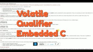 Volatile Qualifier : Embedded C