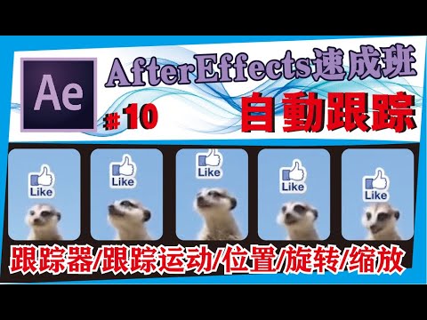 AE中文教学 #10【自动跟踪】跟踪器/跟踪运动/After effects速成班