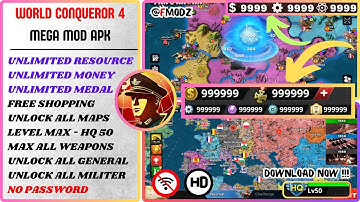 WORLD CONQUEROR 4 MOD APK V 1.22.0 NEW 2025 - UNLIMITED RESOURCES & UNLOCK ALL GENERALS