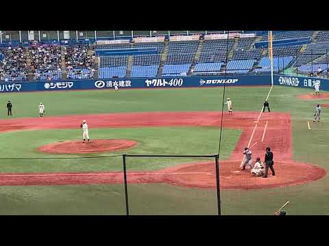 【ドラフト候補 甲子園優勝メンバー】福井省吾(大阪桐蔭高校→慶應義塾大学)全力疾走をする 早慶戦 東京六大学野球 早稲田大学 慶應義塾大学 東京大学 明治大学 立教大学 法政大学