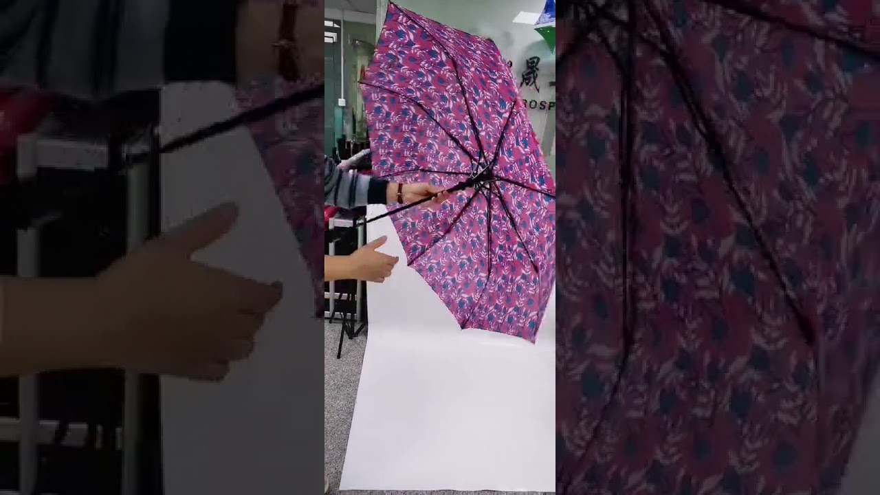 Manual Close Automatic Open Three Folding Umbrella OEM