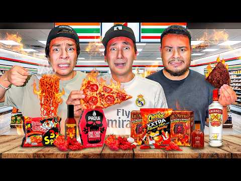 PROBANDO LOS PRODUCTOS MÁS PICANTES DEL 7-ELEVEN 🌶️ *termina muy mal* - Yair17 y amigos