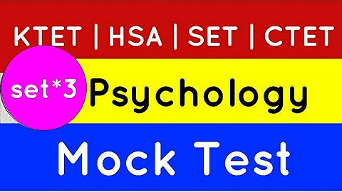Psychology teaching aptitude questions | tet coaching | SET | HSA | CTET | KTET Psychology mock test