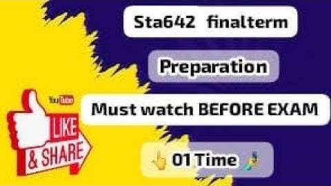 STA642 Final Term Objective 2025 | Final Term Preparation | Most important mcqs