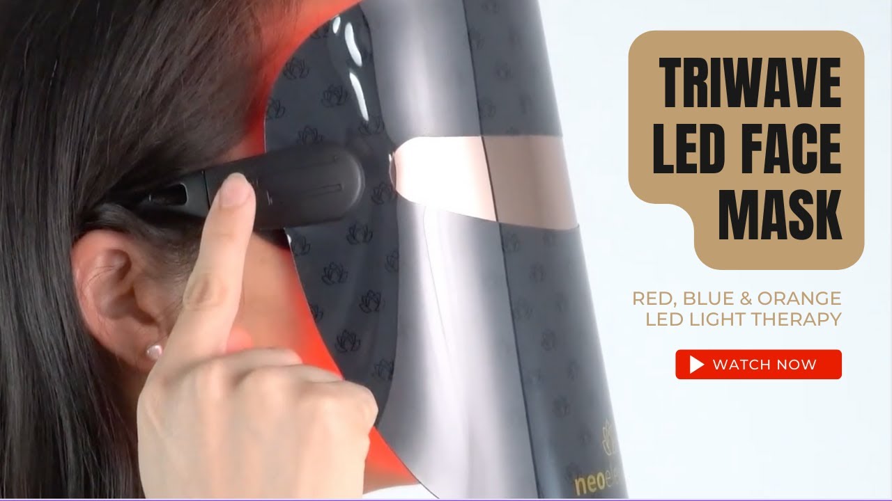 LED Light Therapy Mask TRIWAVE LED Face Mask Red, Blue & Orange LED
