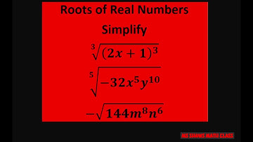 Simplify roots of real numbers. Fifth root (-32 x^5 y^10) and - sqrt (144m^8 n^6)