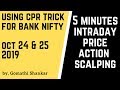 Using CPR Trick for Bank Nifty on Oct 24 &amp; 25, 2019 Intraday Scalping.