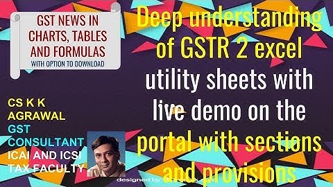 Deep understanding of GSTR 2 excel utility sheets with live demo on the portal with sections