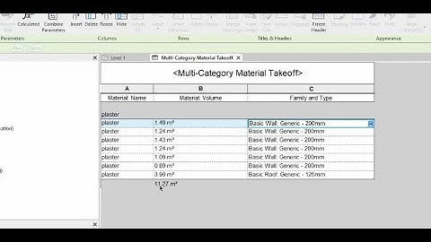 Quantity take off Plastering using Revit Architecture