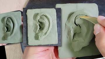 How to Sculpt Ear in clay - human body parts modeling with few easy techniques ( for beginners)