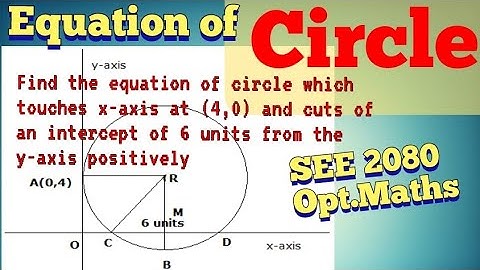 Find the equation of Circle touches x-axis and cuts intercept of 6 units।। @katari12345 #shorts