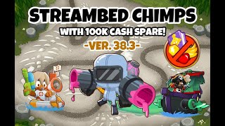 【Bloons TD 6】Streambed CHIMPS with 100k cash spare! (ver 38.3)| not a BTD6 CHIMPS Guide | 冰罕