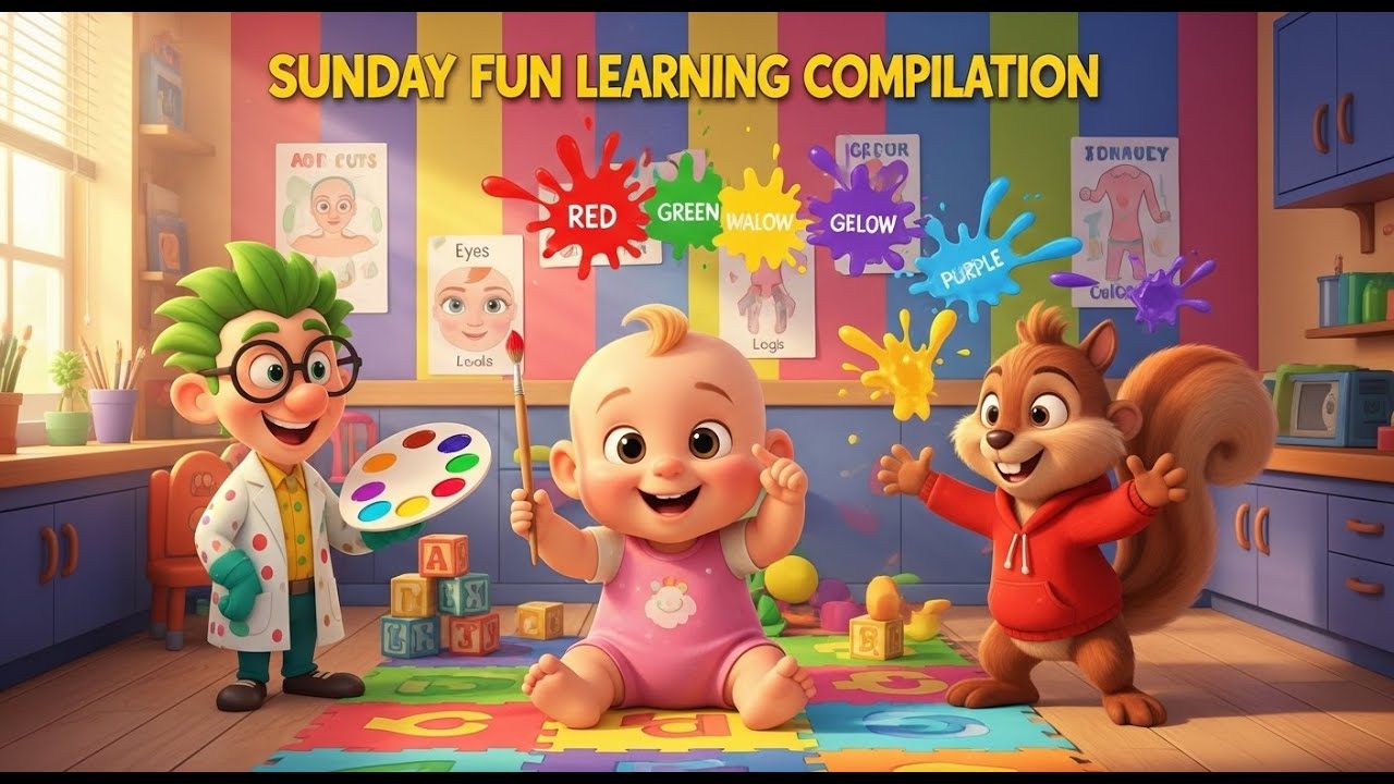 Sunday Fun Learning Compilation 🎶 | Baby Learns Colors & Body Parts ...