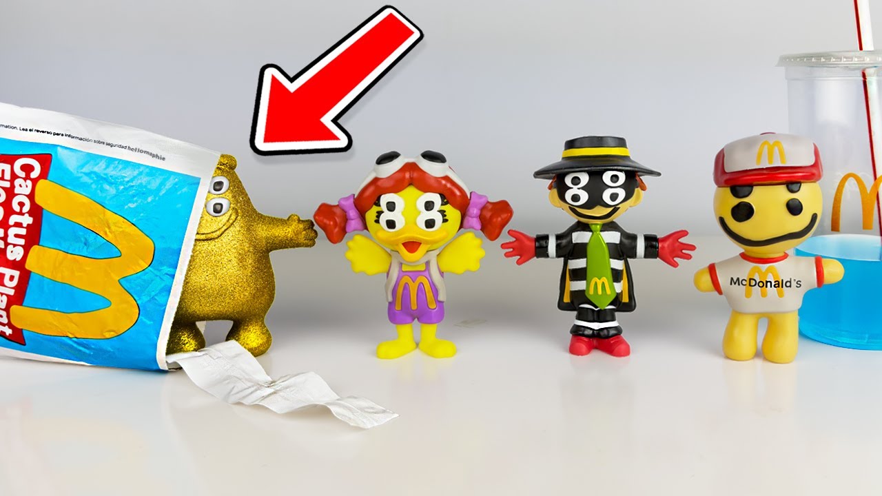 I found the ULTRA RARE Golden McDonalds Adult Happy Meal Toy 👑 Unboxing ALL Characters - Hellomaphie