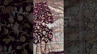 Excellent handwoven pure Georgette khddi water zari work Saree #whatsapp 9527470809