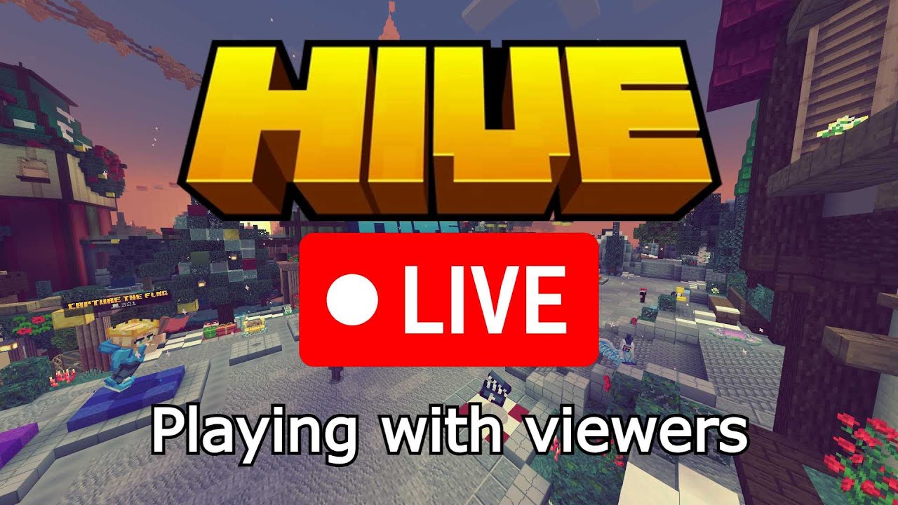 Minecraft hive - (Playing with viewers) #17 - 200/250 sub = giveaway ...