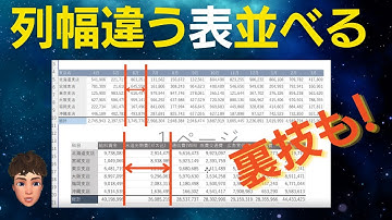 Excelで列幅が異なる表を並べて表示する方法とその他裏技テクニックを紹介！リンクした図を使いこなせばこんなにも効率的！