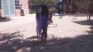 Sharon and Nancy playing at the Eagle Park, Mountain View