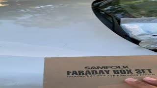 Samfolk Faraday Box with Faraday Pouch 2 Pack, Keyless Entry Car Key Safe Protector RFID Anti-Theft