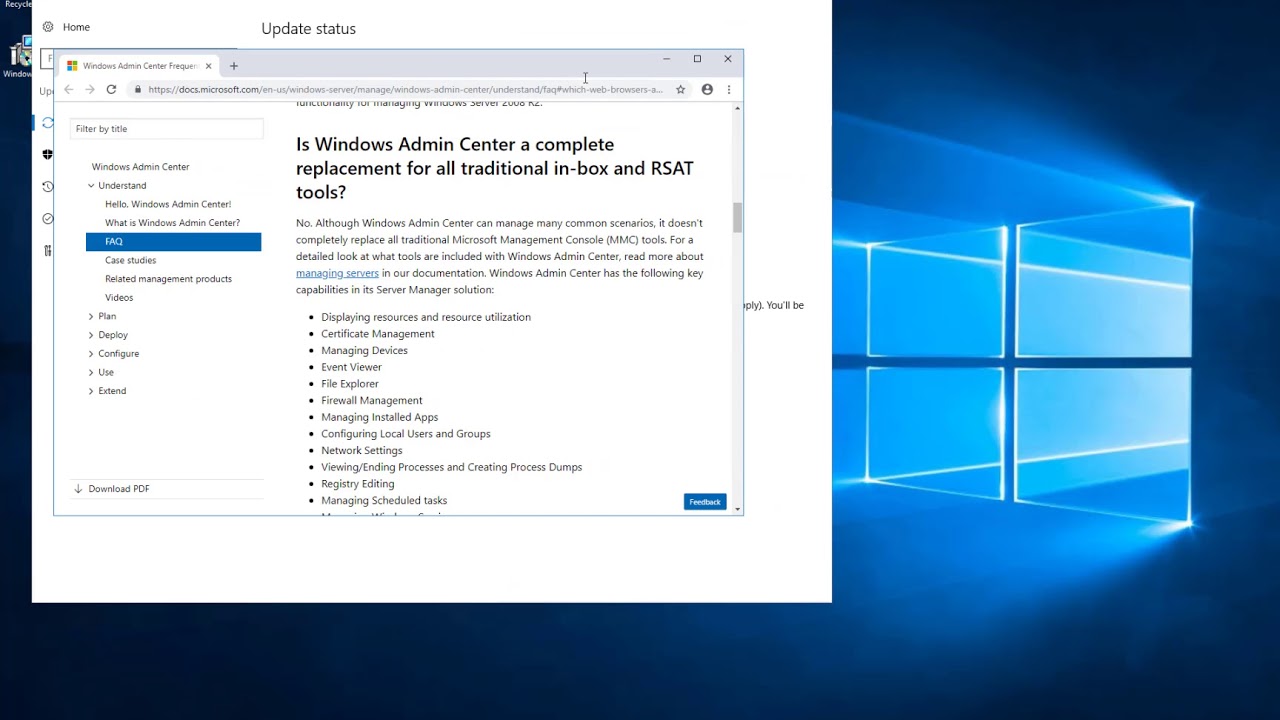 Instalacion WIndows Admin Center 1809 - YouTube