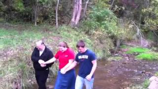 Glenna, Kaitlyn and Cody getting baptized