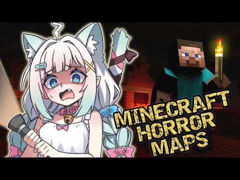 【TRYING MINECRAFT HORROR MAPS】I'm not afraid of a few block pixels!!!【Maid Mint Fantôme】 video thumb