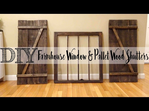 *DIY* Pallet Wood Shutters with Matching Farmhouse Window