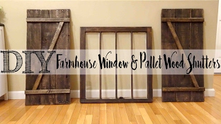 Transforming an old window into a new look and creating a pair of matching reclaimed pallet wood shutters for the sides. ************