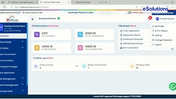 XT Aadhaar eKYC Based DSC Apply Process Video by eSolutions