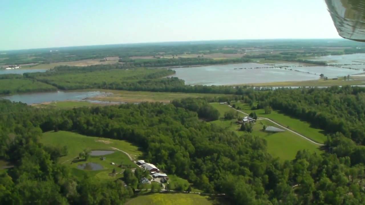 Aerial Ohio River Flooding April 29th 2011 Cache River Cypress IL