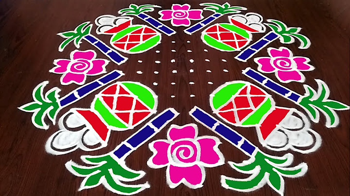 Dot Rangoli: 16x4x4 dots | Bhogi Kundala Muggulu || Sankranthi Muggulu || Easy Pongal Pot rangoli