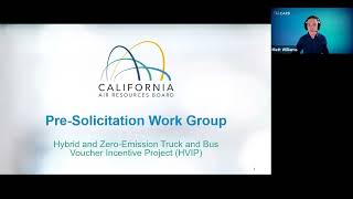 Pre-Solicitation Work Group: Clean Truck and Bus Voucher Incentive Project (HVIP)
