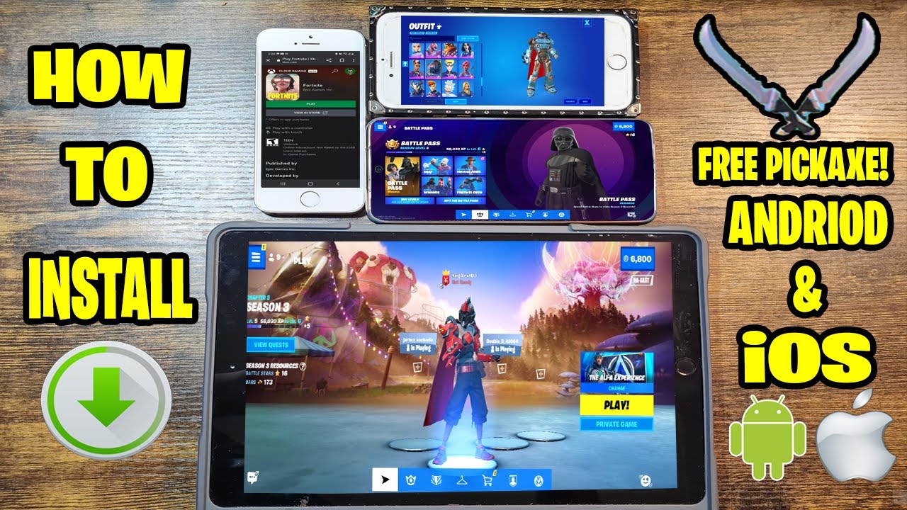 How to Play Fortnite on Any IOS & Android Mobile & Tablet Device (Xbox/PS  Cloud Gaming) Free Pickaxe 