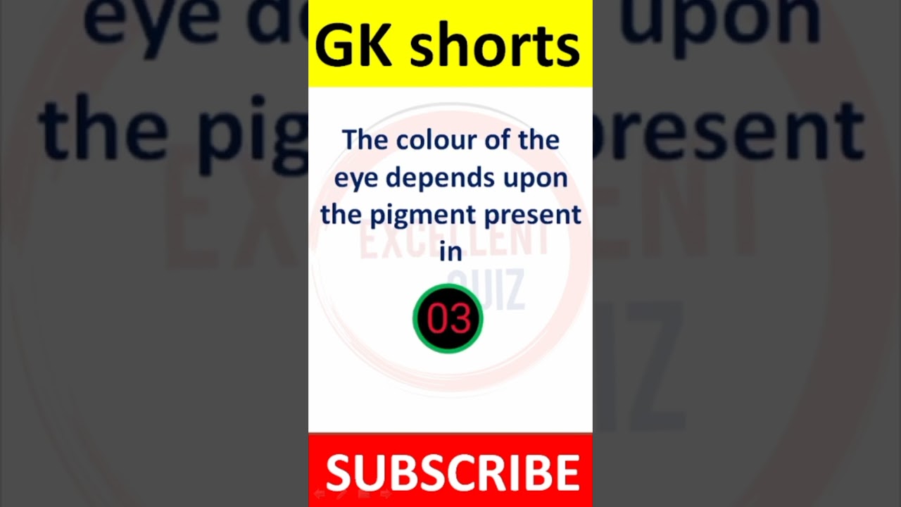 The colour of the eye depends upon the pigment present ini || Excellent Quiz