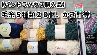 【パンドラハウス購入品】毛糸5種類20個、かぎ針等オパール毛糸、初めて購入したものPurchased yarn from Pandora House