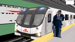 OpenBVE: Toronto Rocket (YUS Line) departing York Mills
