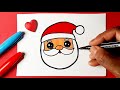 Como desenhar Papai Noel fofo Kawaii | Desenho para desenhar - Drawing to Draw
