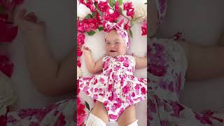 Sweet girl Saylor in her stunning Blooming Belle Romper 🎀💖