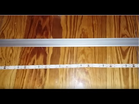 Canal JDB. Instalando tira LED en perfil de aluminio con tapa transparente. tampa