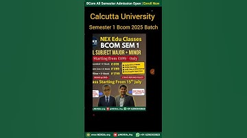 Cu Bcom Semester 1 2025 Batch | Full Detailed