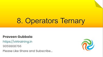 Operators Ternary ||Javascript Foundation Training Videos In telugu || Video 08