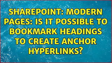 Sharepoint: Modern pages: is it possible to bookmark headings to create anchor hyperlinks?